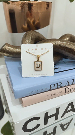 Mother of Pearl Initial Cards - Boutique Bella BellaNecklace