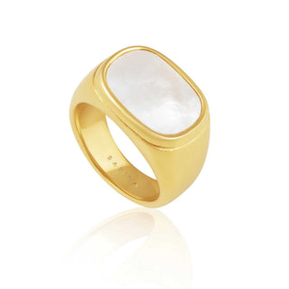 Mother of Pearl Signet Ring - Boutique Bella BellaRings