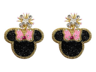Mouse Earrings - Pink - Boutique Bella BellaDistress