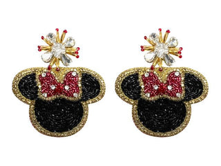 Mouse Earrings - Red - Boutique Bella BellaDistress
