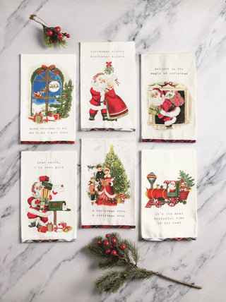 Mr. & Mrs. Claus Christmas Tartan Hem Towel - Boutique Bella BellaChristmas Kitchen Towel