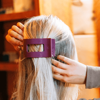 Mulberry Medium Flat Rectangle Hair Clip - Boutique Bella BellaHair Clip