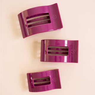 Mulberry Medium Flat Rectangle Hair Clip - Boutique Bella BellaHair Clip