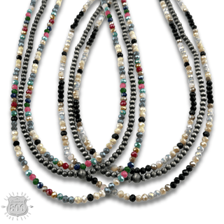 Multi-color and silver beaded necklace - LC - Boutique Bella BellaNecklaces