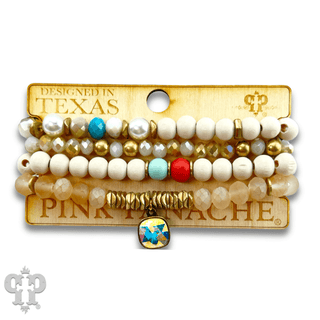 Multi-color and white bracelet set, Austrian crystal - LC - Boutique Bella BellaBracelets