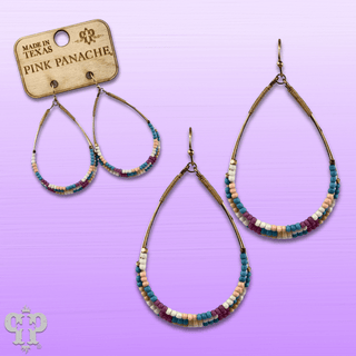 Multi-color bead teardrop earring, last call - Boutique Bella BellaEarrings