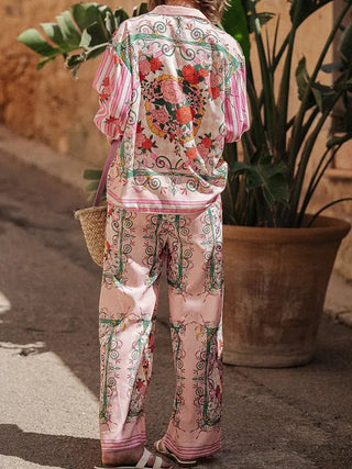 Multi Color Floral Print Pant Set - Boutique Bella BellaPant Set