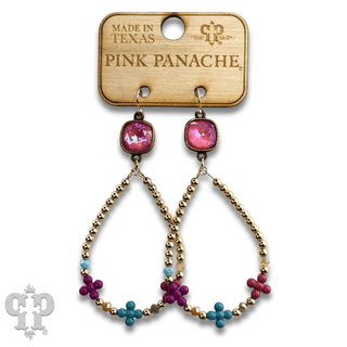 Multi-color flower bead earring with Austrian crystal - Boutique Bella BellaEarrings