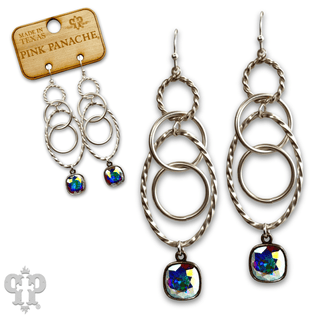Multi ring earring with Austrian crystal - Boutique Bella BellaEarrings