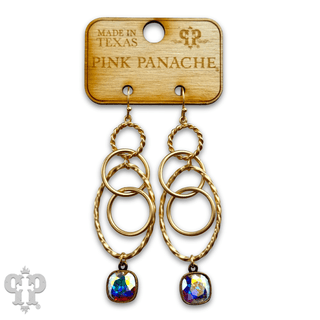Multi ring earring with Austrian crystal - Boutique Bella BellaEarrings