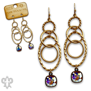 Multi ring earring with Austrian crystal - Boutique Bella BellaEarrings