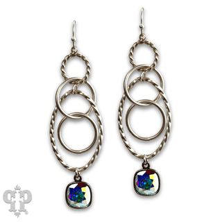 Multi ring earring with Austrian crystal - Boutique Bella BellaEarrings