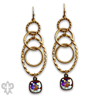 Multi ring earring with Austrian crystal - Boutique Bella BellaEarrings