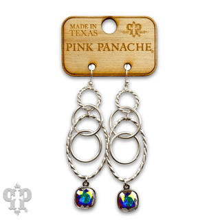Multi ring earring with Austrian crystal - Boutique Bella BellaEarrings