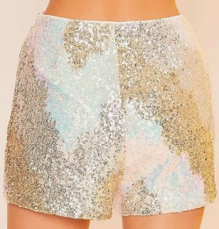 Multi Sequin Fitted Shorts - Boutique Bella BellaShorts