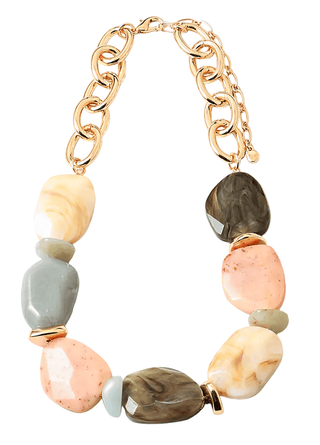 Multi Stone Neutral Necklace - Boutique Bella BellaNecklaces