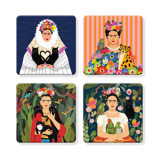 Museum Collection Set/4 MDF Coasters - Frida with Love  - Boutique Bella BellaCoasters