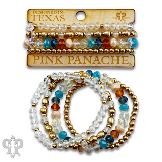 Multi-color and gold bead bracelet - LC