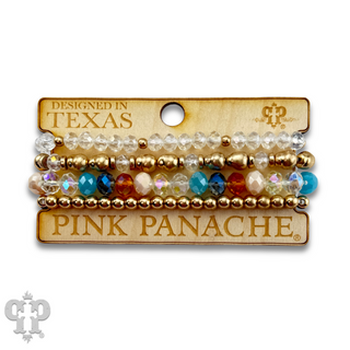 Multi-color and gold bead bracelet - LC