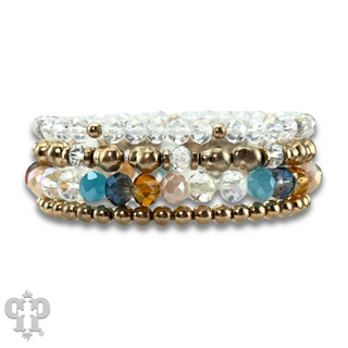 Multi-color and gold bead bracelet - LC