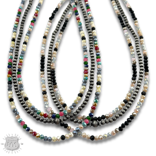 Multi-color and silver beaded necklace - LC