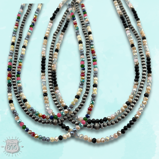 Multi-color and silver beaded necklace - LC