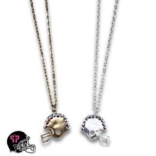 Football helmet Game Day necklace with Austrian crystals - LC