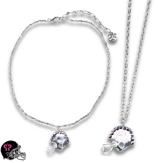 Football helmet Game Day necklace with Austrian crystals - LC