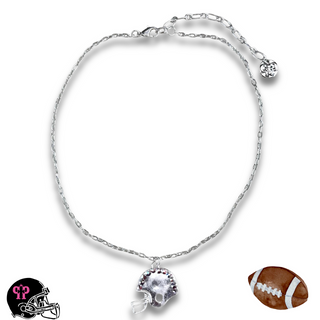 Football helmet Game Day necklace with Austrian crystals - LC