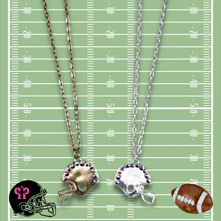 Football helmet Game Day necklace with Austrian crystals - LC