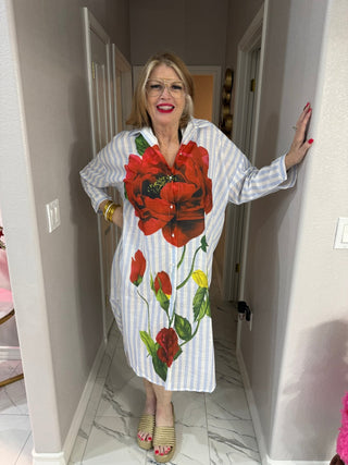 Nantucket Beach Shirt Dress - Boutique Bella Belladress