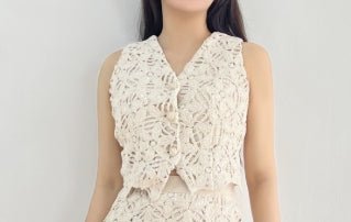 Natural Crochet Linen Vest - Boutique Bella BellaVest