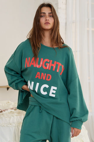 "Naughty and Nice" Terry Sweatshirt - Boutique Bella BellaHoliday Sweatshirt