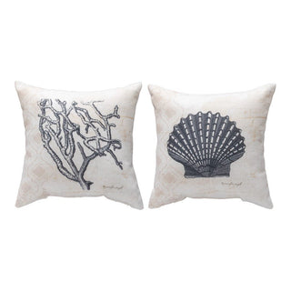 Nautical Wonder Climaweave Pillow - Coral/Shell - Boutique Bella BellaThrow Pillow