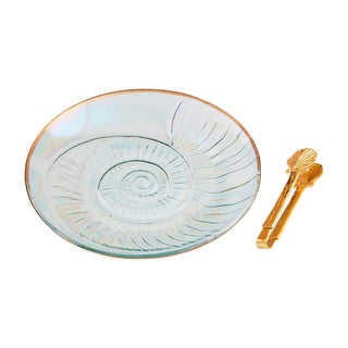 Nautilus Gold Edge Plate & Tong Set - Boutique Bella BellaServing Bowl