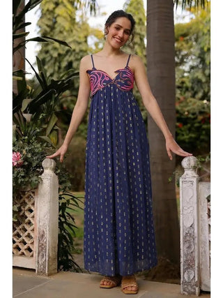 Navy Ariel Flared Maxi - Boutique Bella BellaDress