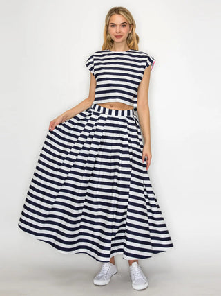Navy Coastline Set - Boutique Bella Bellaskirt set