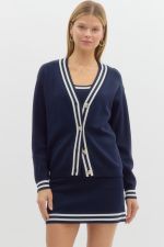 Navy Elegance Cardigan - Boutique Bella BellaCardigan