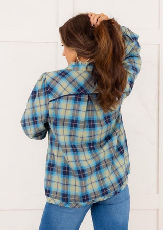 Navy Plaid Shirt - Boutique Bella BellaTop