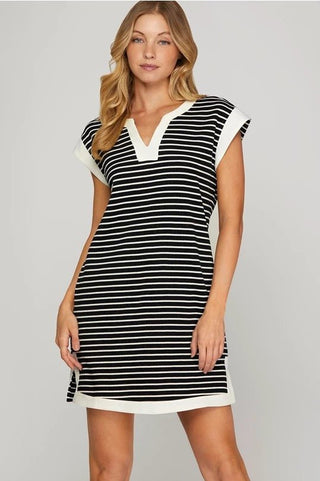 Navy Riviera Tunic Dress - Boutique Bella Belladress