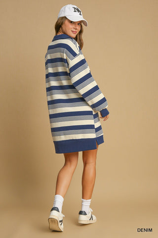 Navy Stripped T-shirt Dress - Boutique Bella BellaT-shirt dress