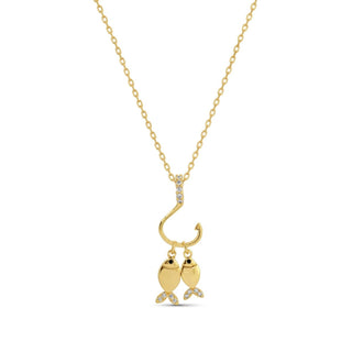 Necklace - Fish hook with 2 fish hanging - Boutique Bella BellaNecklace
