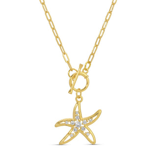Necklace - Sparkling Starfish Toggle Pendant - Boutique Bella BellaNecklace