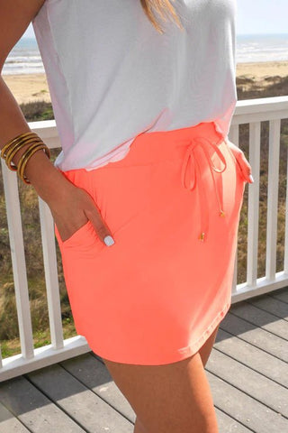 Neon Coral Skort - Boutique Bella BellaActive Wear Skort