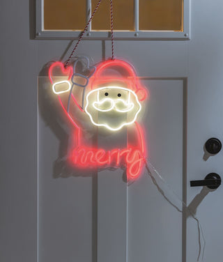 Neon Waving Santa Door Hanger - Boutique Bella BellaChristmas Decor