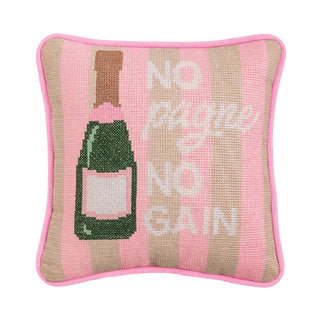 No Pagne Needlepoint Pillow - Boutique Bella BellaPillow