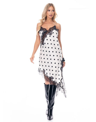 Noir Confetti Satin Slip Dress - Boutique Bella BellaDress