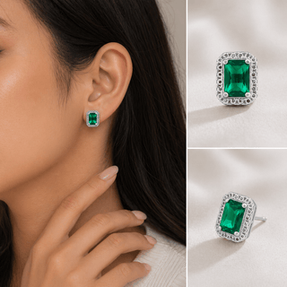 Nora Emerald Studs - Boutique Bella BellaEarring