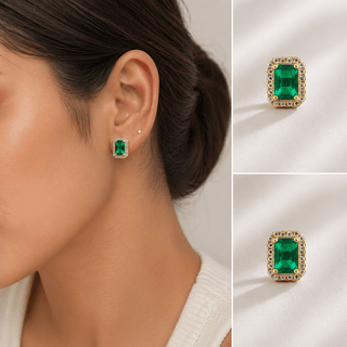 Nora Emerald Studs - Boutique Bella BellaEarring