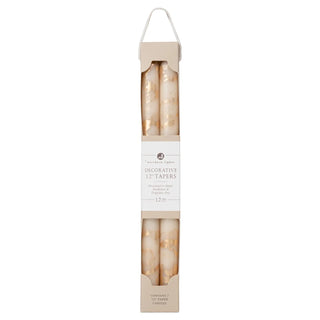 Northern Lights - 12" Decorative Taper Candles - 2pk (Cream w/ Gold) - Boutique Bella BellaTaper Candles